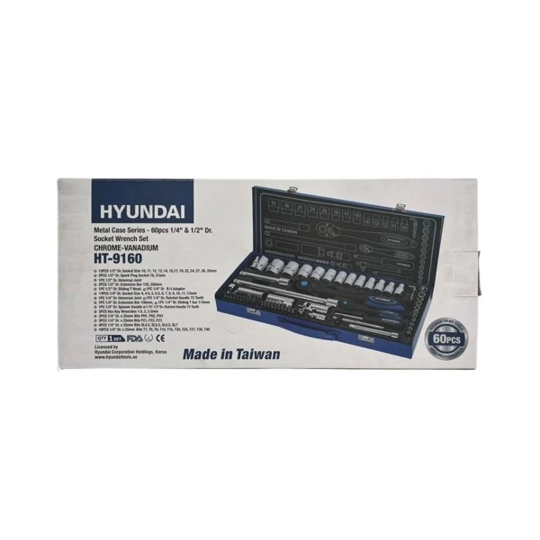 آچار بکس هیوندای مدل HT9160 مجموعه 60 عددی - تصویر ۳